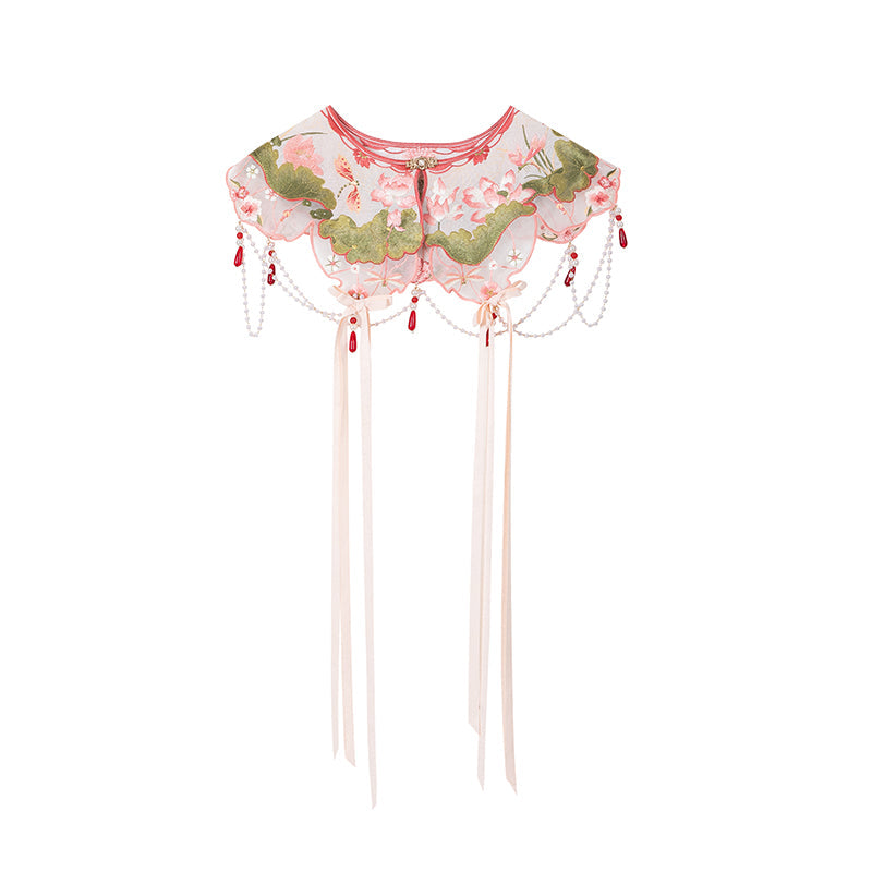 Lotus Pond Evening 荷塘晚 - Robe & Mamianqun Ming Dynasty Hanfu Set