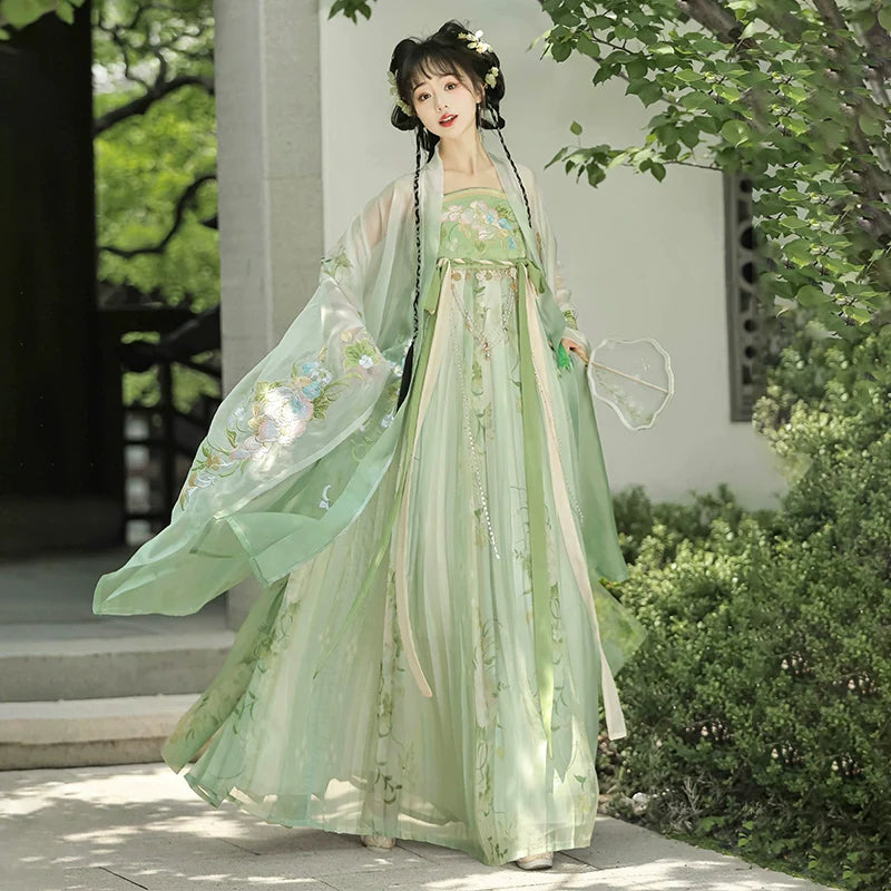 Chunzhu 春竹 - Tang Dynasty Style Hanfu Dress Heziqun