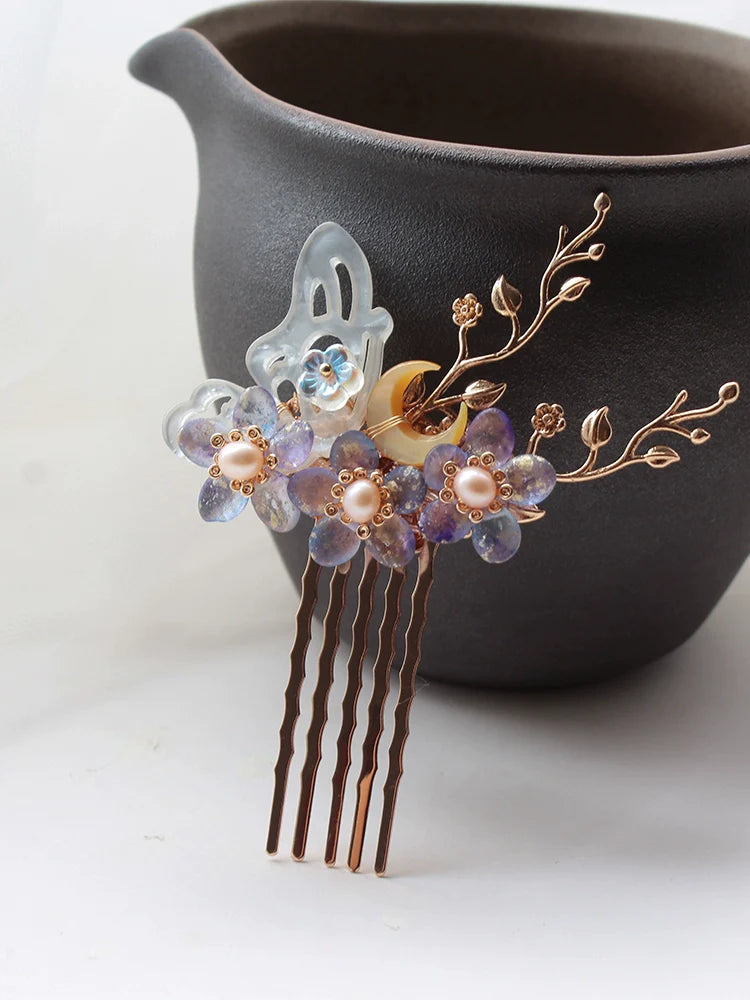 Hair Comb: Butterfly Night
