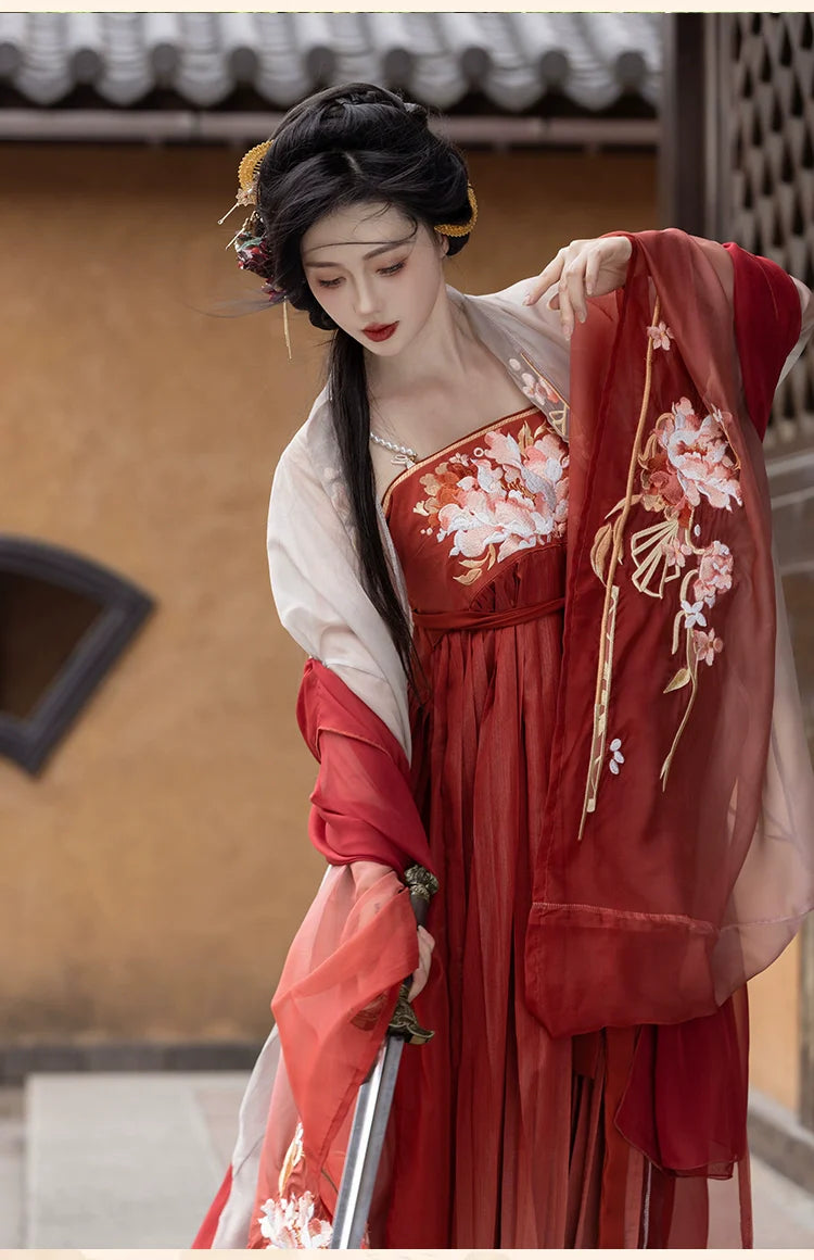 Peony 牡丹国色 - Tang Dynasty Style Hanfu Dress Heziqun