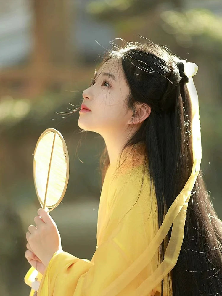 WJNS Dynasties Hanfu - Cross Collar Jiaoling Ruqun in Ginger