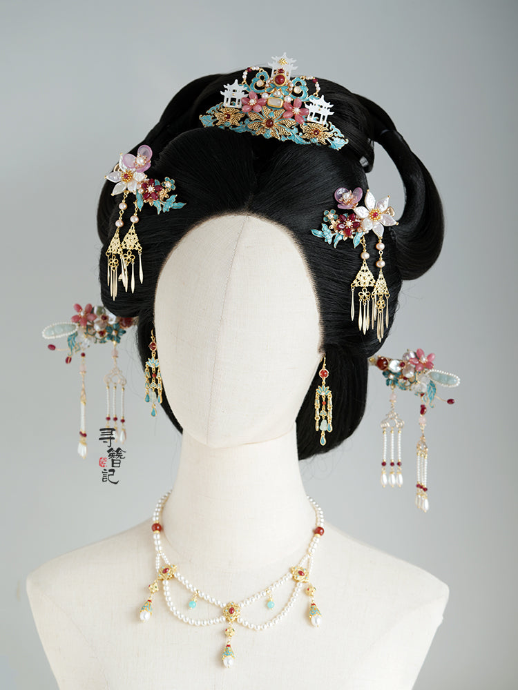 Hanfu Hair Accessories Set: Mountain Pavilions