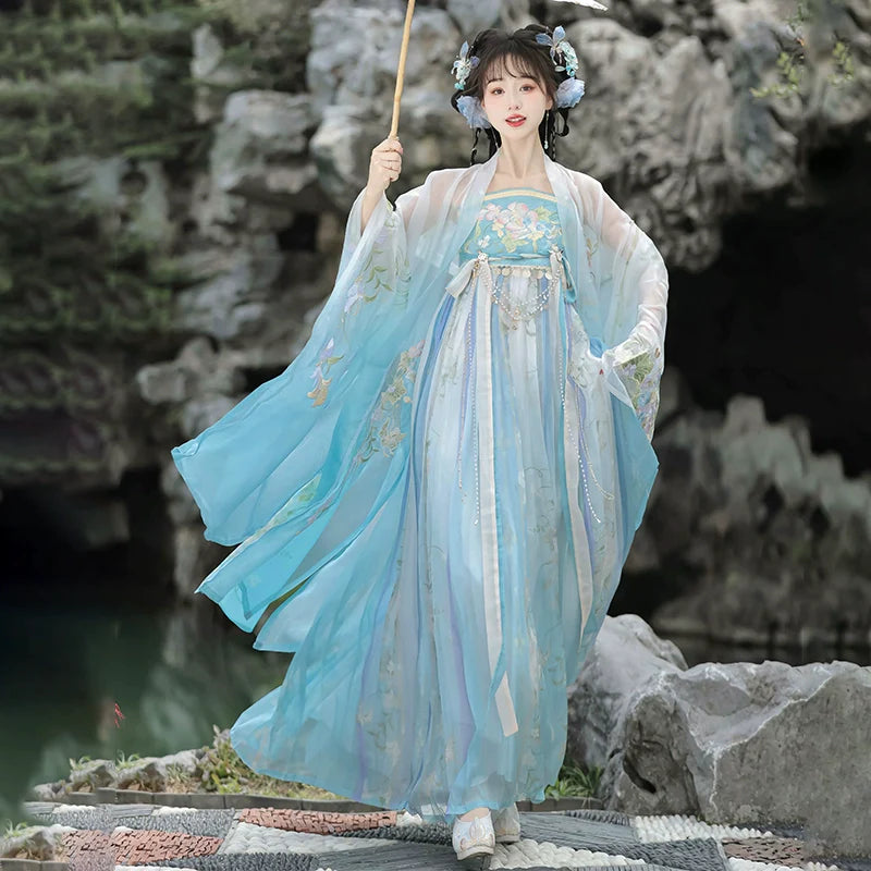 Chunzhu 春竹 - Tang Dynasty Style Hanfu Dress Heziqun