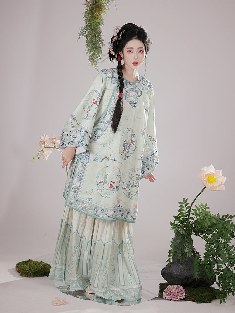 Mint Brocade - Late Qing Dynasty Han Lady Outfit
