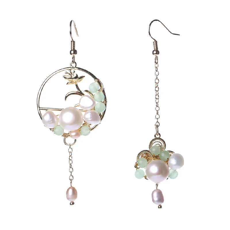 Pearl Tassels Chinese Style Earrings