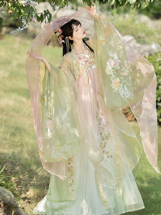 White Peony 白芍 - Tang Dynasty Style Hanfu Dress Heziqun