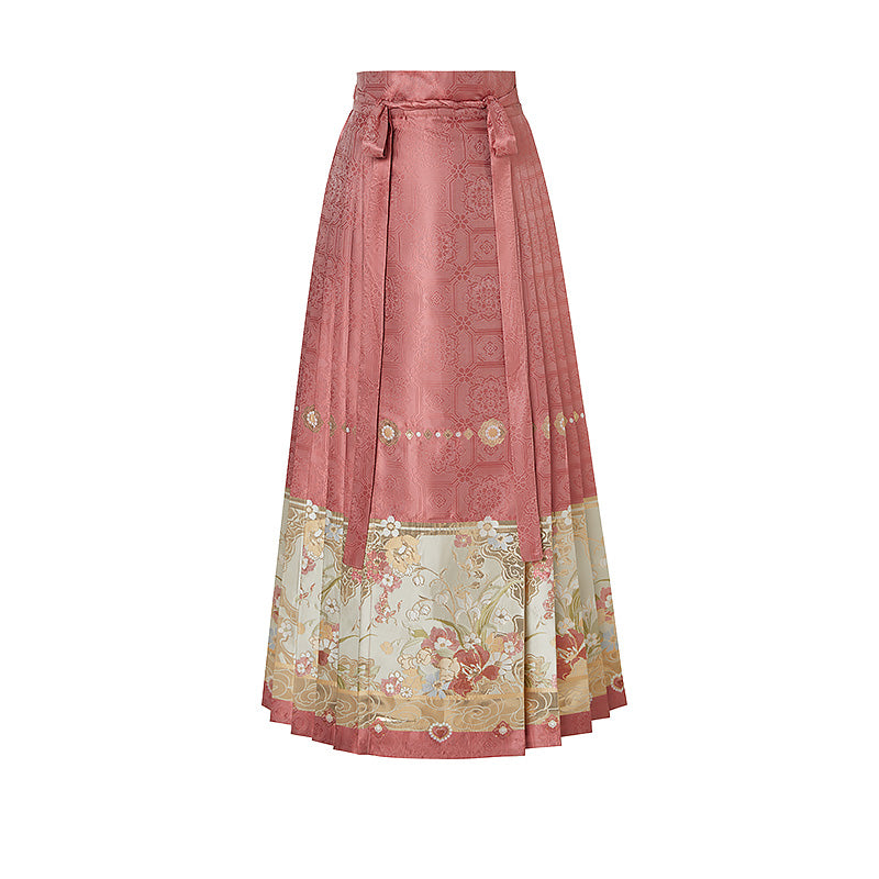 Flower Banquet 团花小宴 - Pipa Sleeve Top & Mamianqun Ming Dynasty Hanfu Set