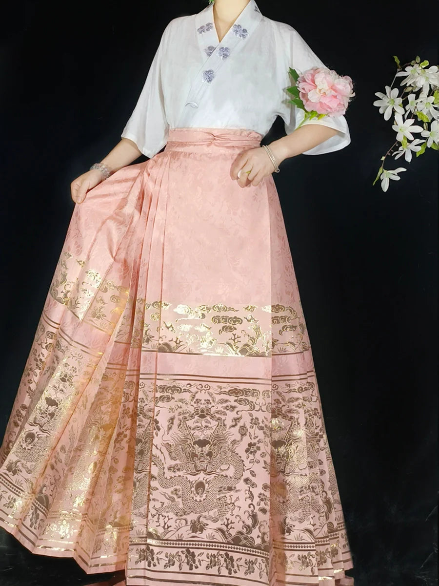 Sweet Romance - New Chinese Style Ming Dynasty Hanfu Matching Set