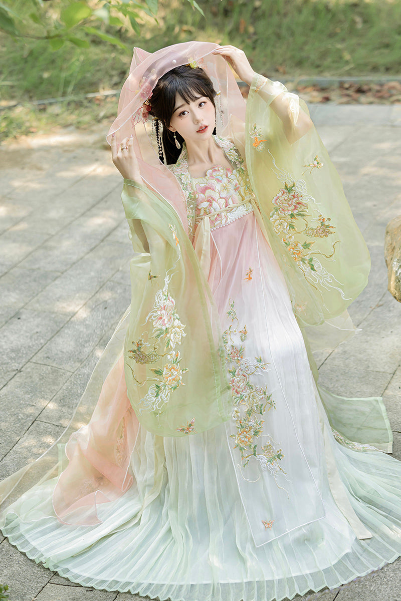 White Peony 白芍 - Tang Dynasty Style Hanfu Dress Heziqun