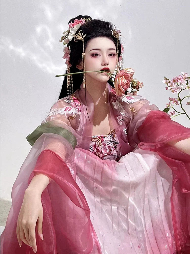 Rose - Tang Dynasty Style Hanfu Dress Heziqun