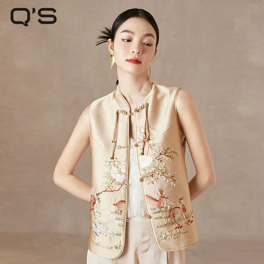 Spring Paper - New Chinese Style Jacquard Women Vest