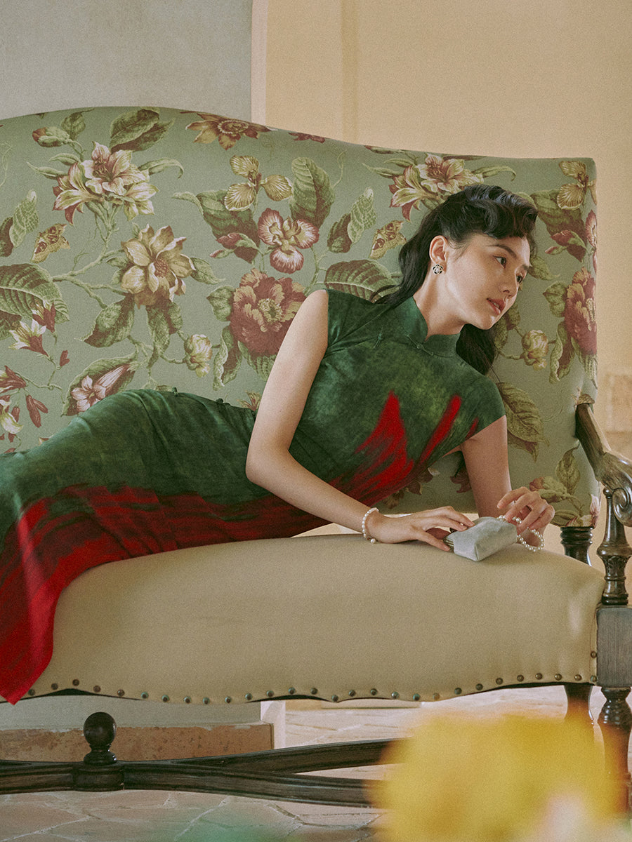 Forest Flowers 林中花 - Spring and Summer Short Sleeve Hong Kong-Style Ramie Cheongsam (Preorder)