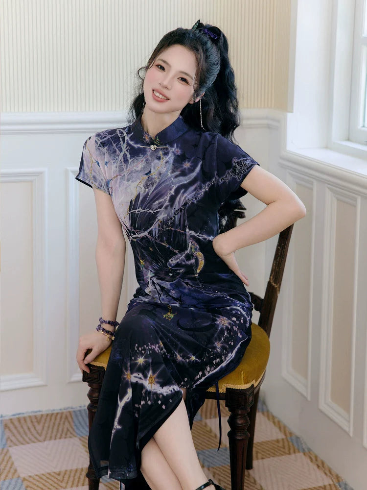 Thorn Bird 荆棘鸟 - New Chinese Style Cheongsam Dress (Preorder)