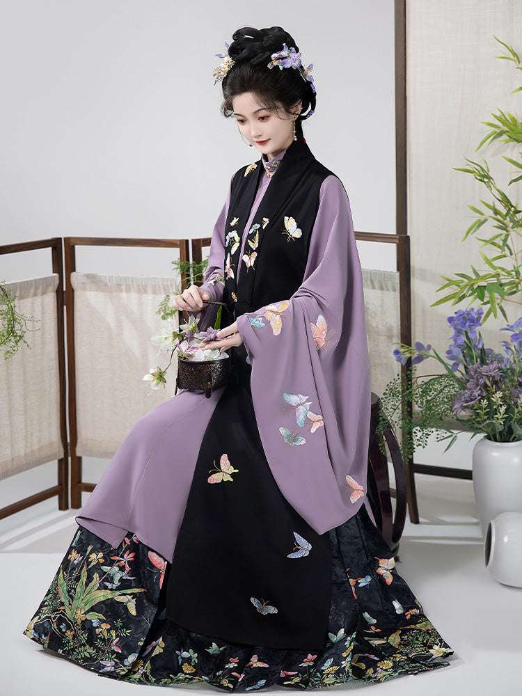 Mysteries of Butterflies - Bijia & Mamianqun Ming Dynasty Hanfu Set