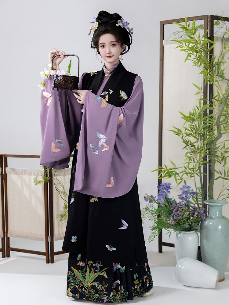 Mysteries of Butterflies - Bijia & Mamianqun Ming Dynasty Hanfu Set