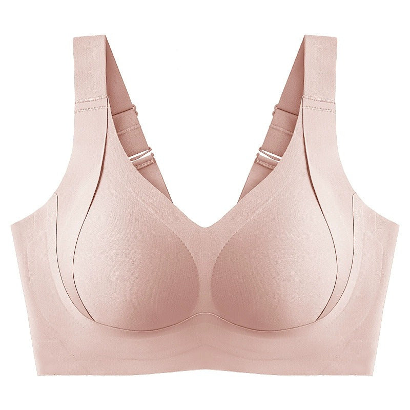 Women V Neck W-Support Wireless Full Coverage Bra