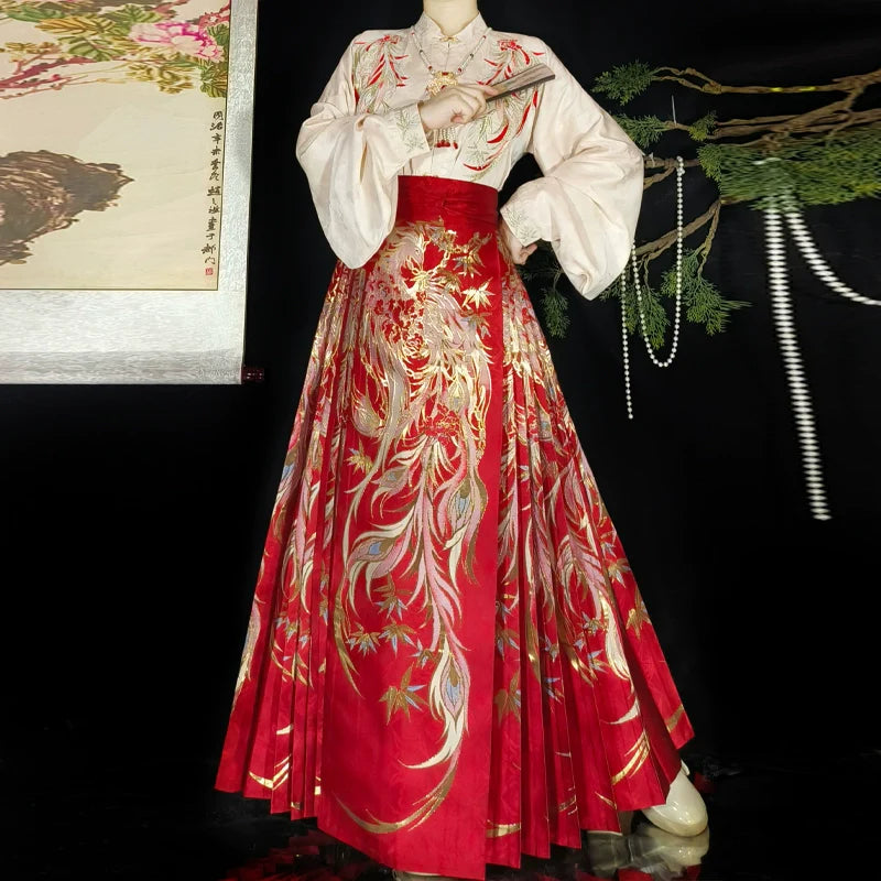 Xiangsi - New Chinese Style Ming Dynasty Hanfu Matching Set