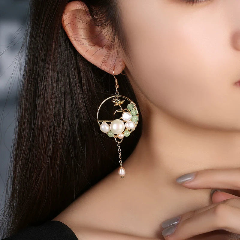 Pearl Tassels Chinese Style Earrings