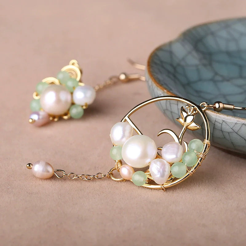 Pearl Tassels Chinese Style Earrings