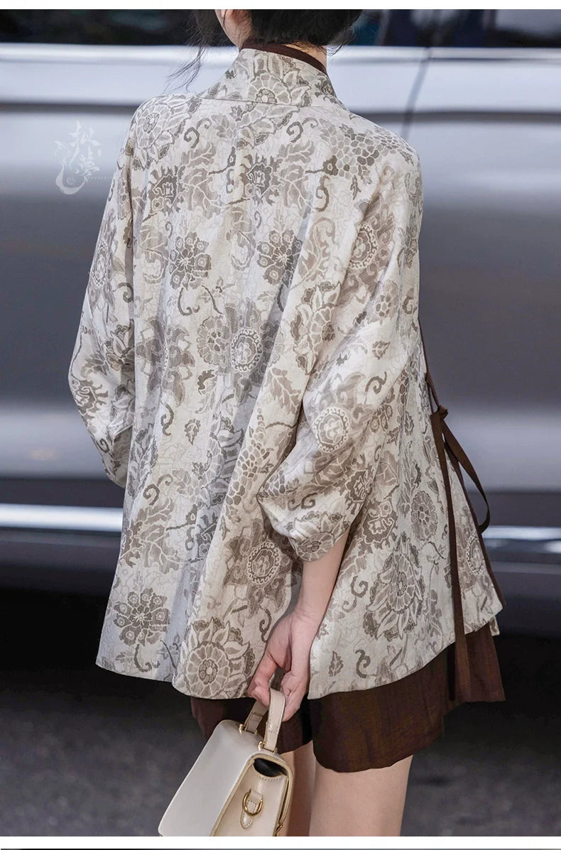 Milk Coffee Wisteria - Modern Song Dynasty Hanfu Outfit (Preorder)
