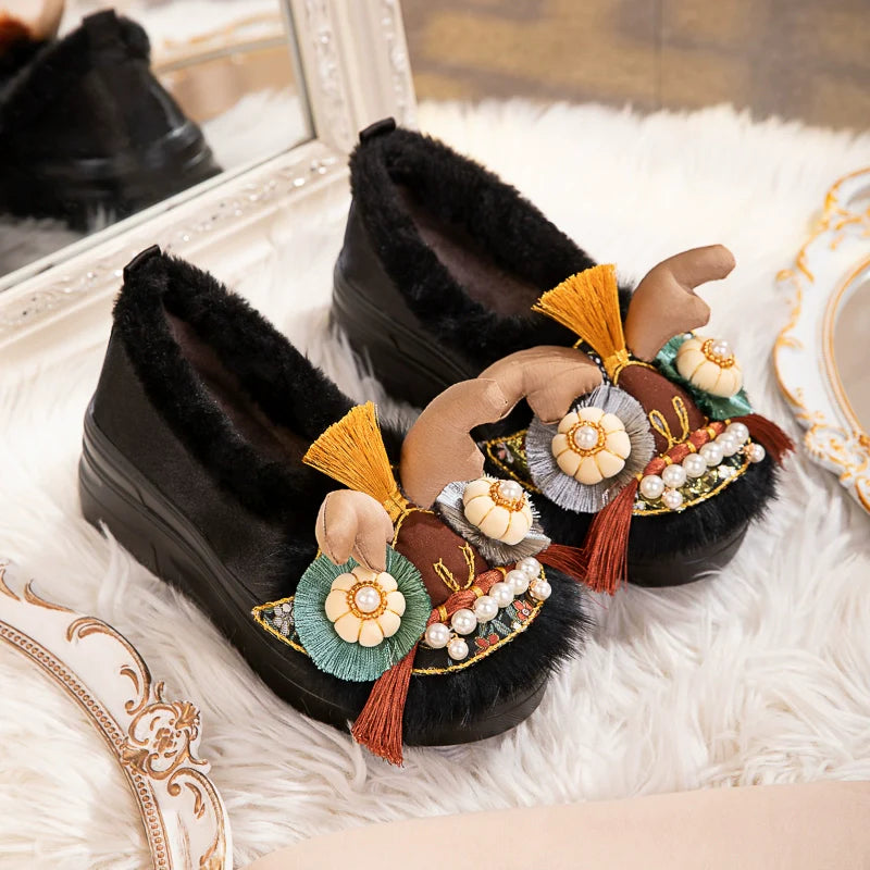 Juliette - Traditional Chinese Lion Furry Shoes
