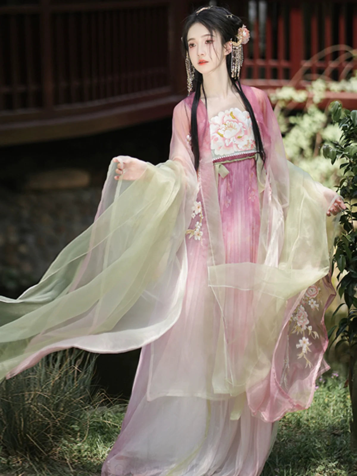 Peach Blossom God 桃花神 - Tang Dynasty Style Hanfu Dress Heziqun