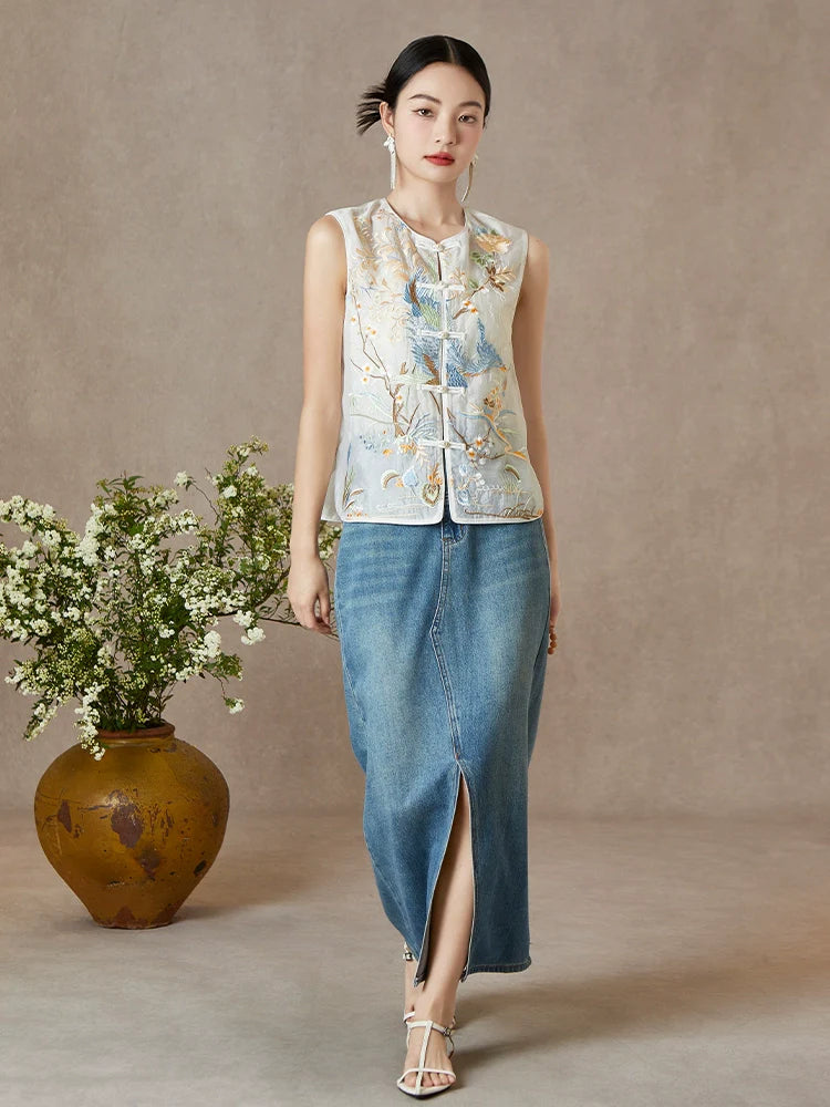 Heavenly - New Chinese Style Embroidered Women Vest