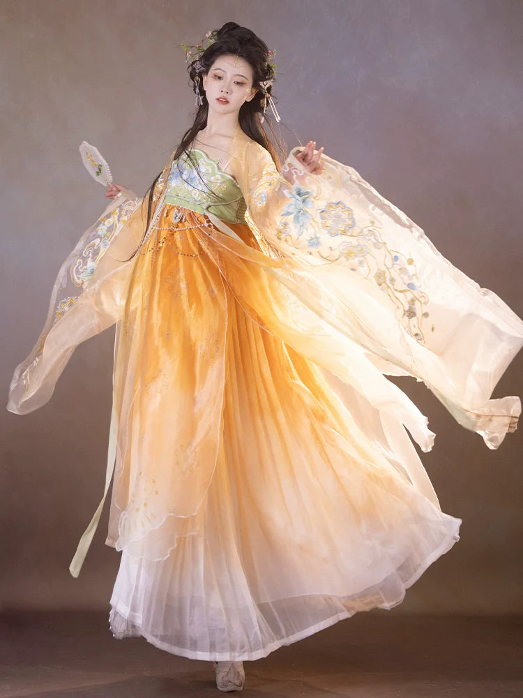 Pink Sunlight - Tang Dynasty Style Hanfu Dress Heziqun