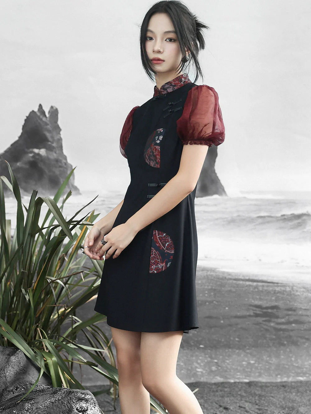 New Chinese Style Puff Dress: Orient