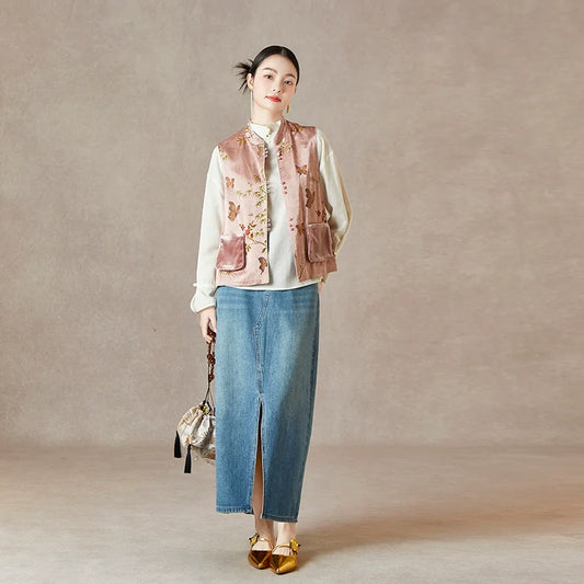 Poet - New Chinese Style Jacquard Women Vest
