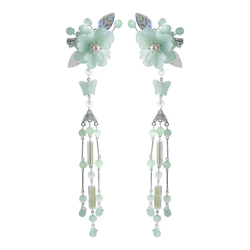 Long Tassels Hair Clips: Serene