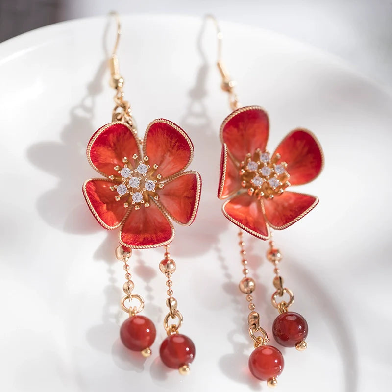 Plum Blossoms Chinese Style Earrings