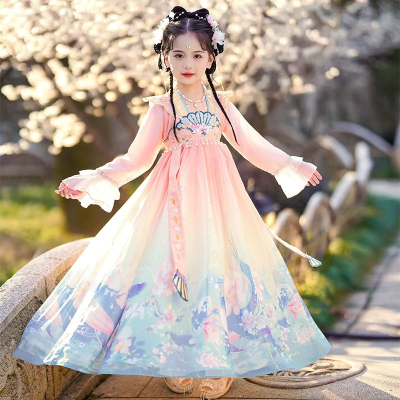 Whale - Tang Dynasty Hanfu Dress for Girls