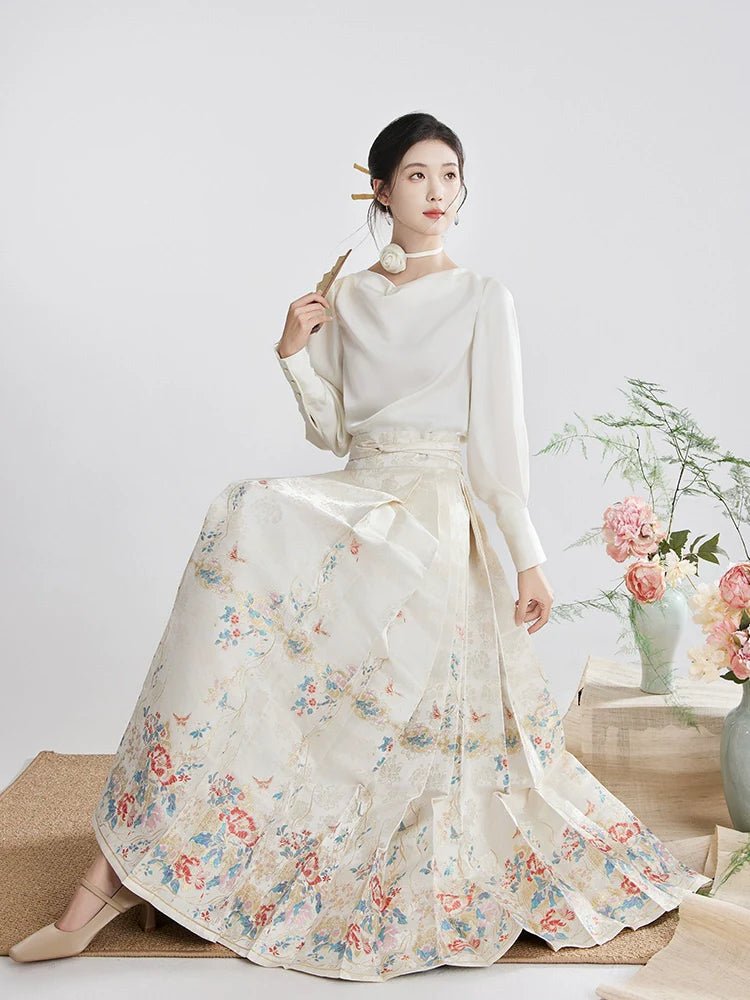 Ming Dynasty Modern Hanfu, Mamianqun, Snow White 朱白