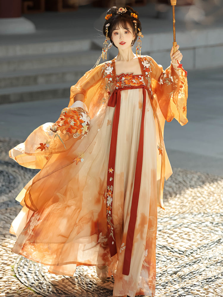 Golden Maple 金枫 - Tang Dynasty Style Hanfu Dress Heziqun