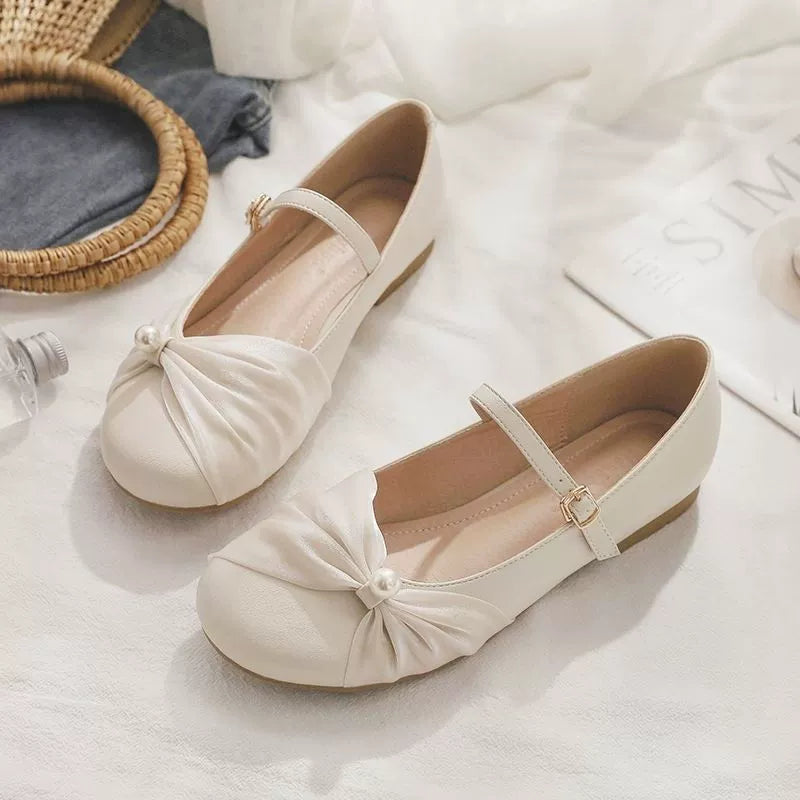 Adeline - Plain Bow Cheongsam Shoes