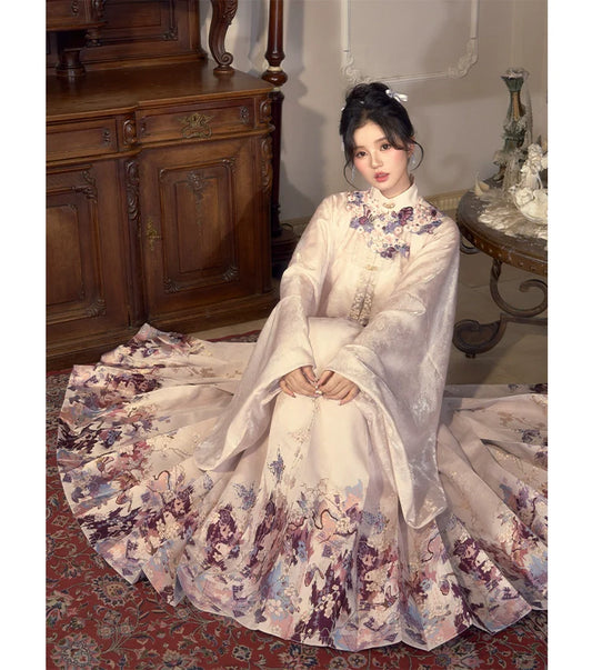 Ming Dynasty Hanfu, Aoqun, Modern, Bridgerton Pink 半纸风华 (Preorder)