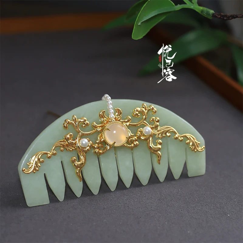 Hanfu Hair Accessories Set: Jade Rinse