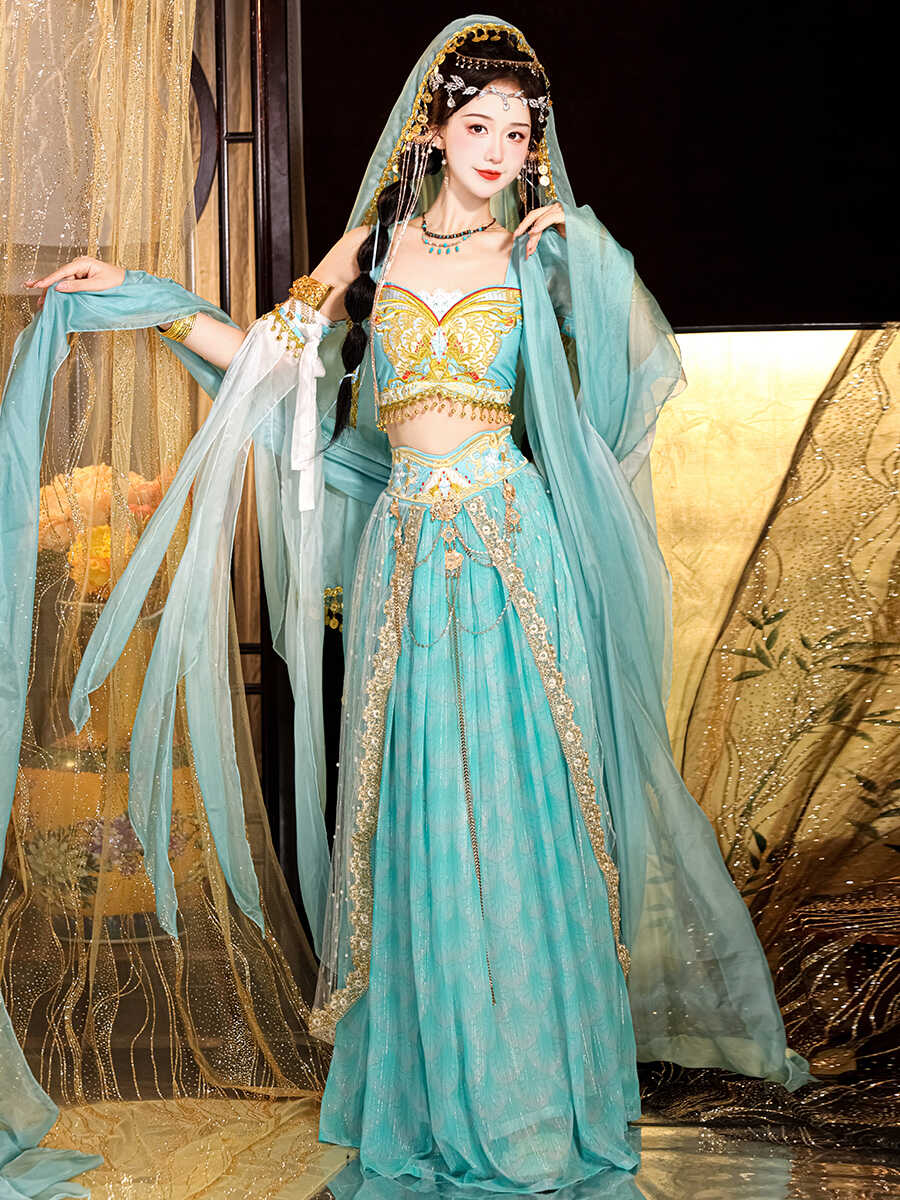 Blue Smoke - Dunhuang Goddess Feitian Tang Dynasty Costume