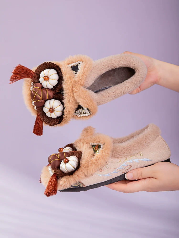 Katherine - Traditional Chinese Lion Furry Shoes