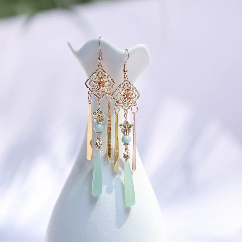 Ocean Droplets Chinese Style Earrings
