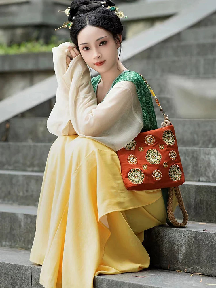 Dunhuang Treasure Flower Hanfu Bag for Women