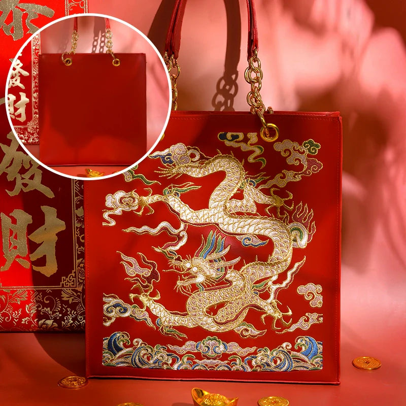 Song of the Dragon Embroidered Totebag for Women