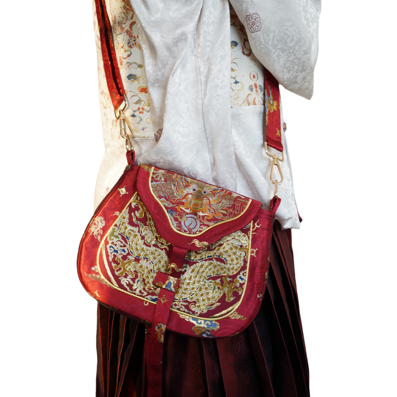 Gold Dragon Crossbody Merchant Bag for Women