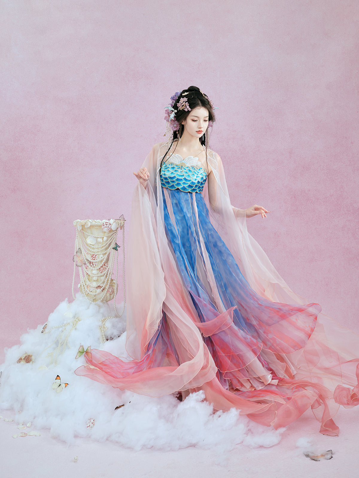Mermaid Goddess - Tang Dynasty Style Hanfu Dress Heziqun