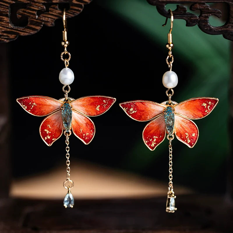 Butterfly Shadow Chinese Style Earrings