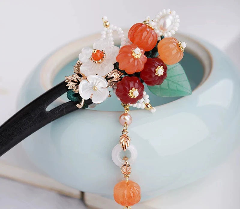 Ebony Hair Stick: Ripe Pumpkin