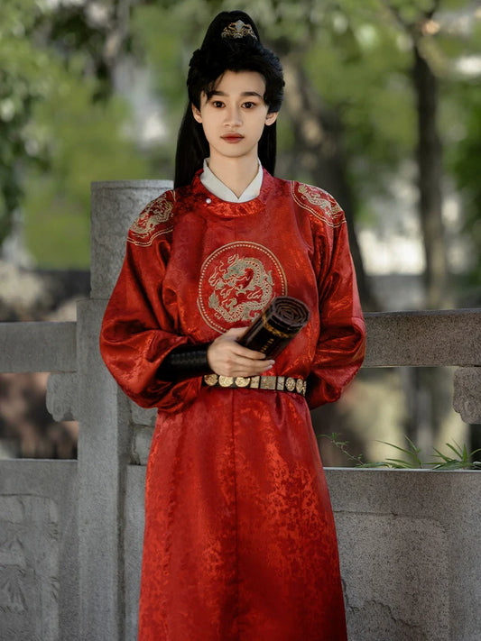 Tang Dynasty Round Collar Robe - Clear Breeze 清风