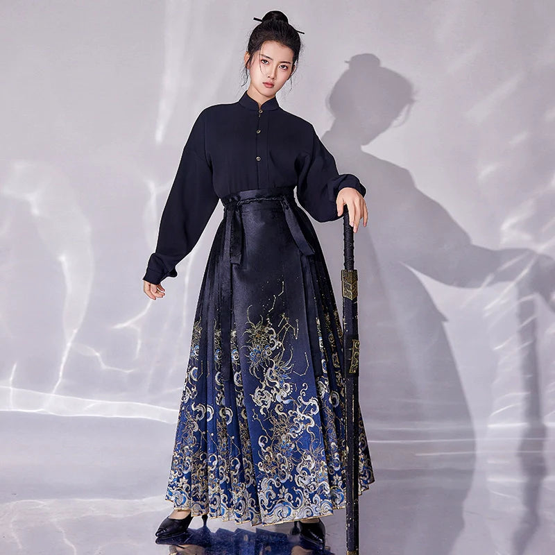 Ming Dynasty Modern Hanfu, Mamianqun, Starry Skies