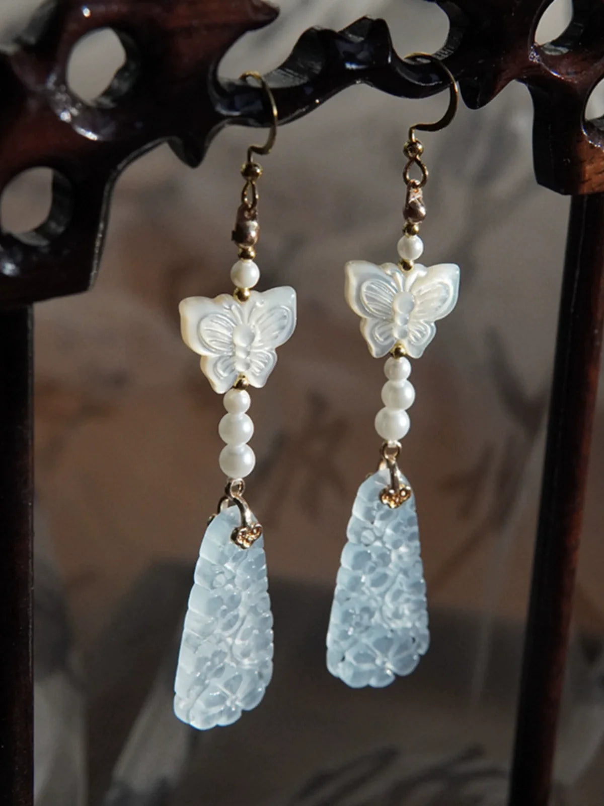 Qing Butterfly Chinese Style Earrings